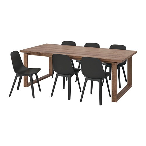 IKEA MÖRBYLÅNGA table and 6 chairs Model Image