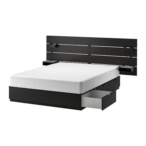 IKEA NORDLI bed with headboard and storage Model Image