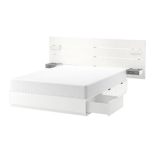 IKEA NORDLI bed with headboard and storage Model Image