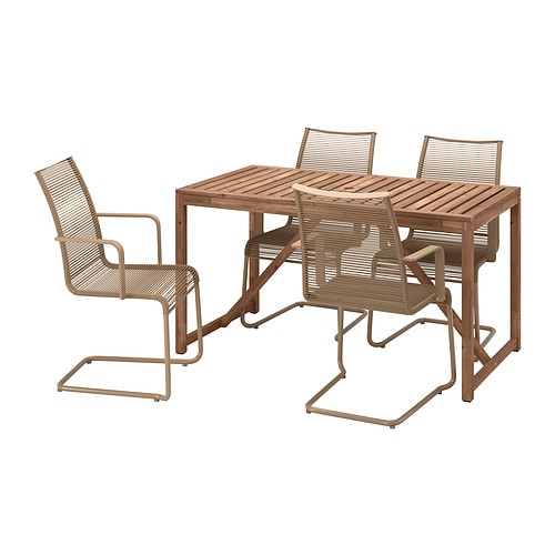 IKEA NÄMMARÖ / VÄSMAN table and 4 armchairs, outdoor Model Image