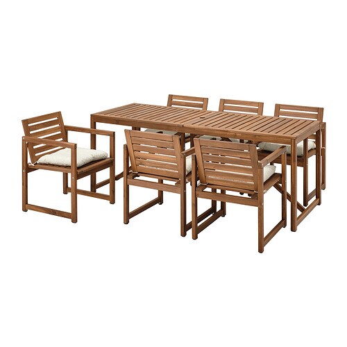 IKEA NÄMMARÖ table+6 armchairs, outdoor Model Image