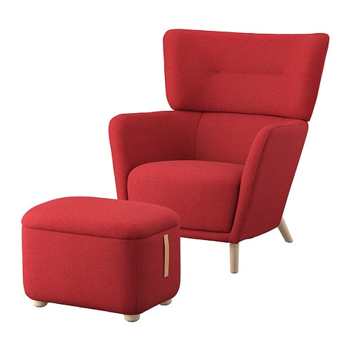 IKEA OSKARSHAMN wing chair with ottoman Model Image