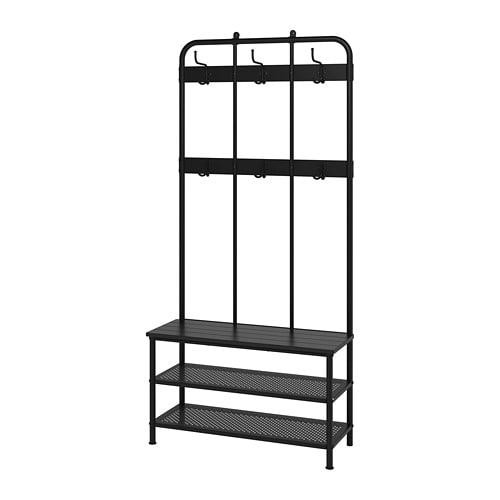 IKEA PINNIG coat rack with shoe storage bench Model Image