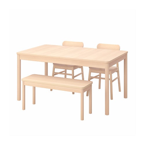 IKEA RÖNNINGE / RÖNNINGE table with 2 chairs and bench Model Image