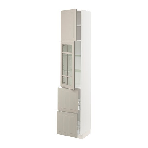 IKEA SEKTION / MAXIMERA hi cb w glass dr/2 drawers/1 door Model Image
