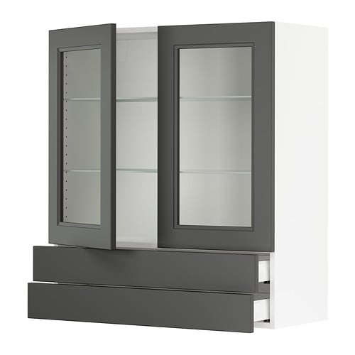 IKEA SEKTION / MAXIMERA wall cab w 2 glass doors/2 drawers Model Image