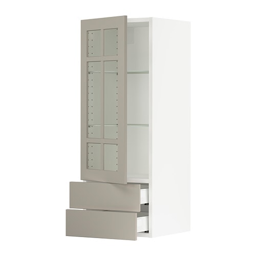IKEA SEKTION / MAXIMERA wall cabinet w glass door/2 drawers Model Image