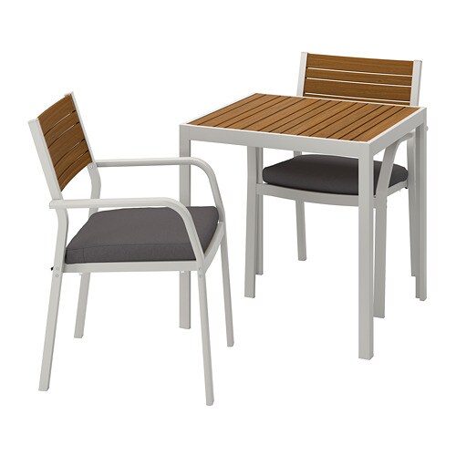 IKEA SJÄLLAND table+2 armchairs, outdoor Model Image