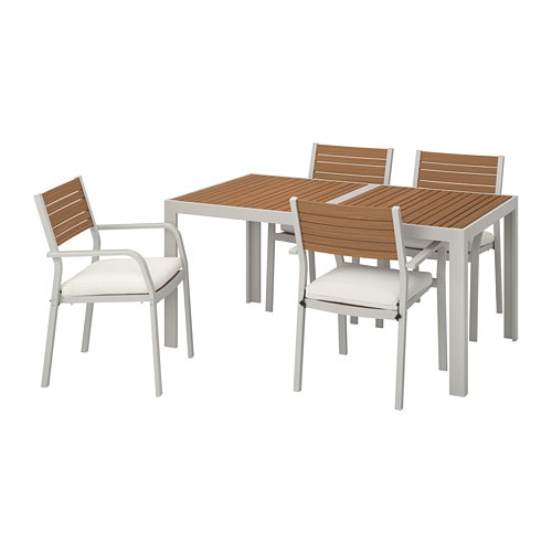 IKEA SJÄLLAND table and 4 armchairs, outdoor Model Image