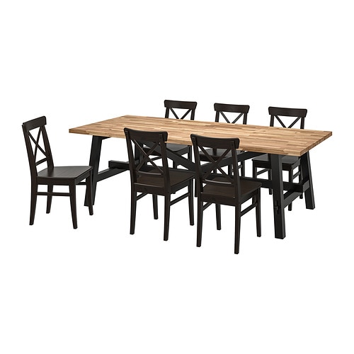 IKEA SKOGSTA / INGOLF table and 6 chairs Model Image