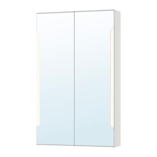 IKEA STORJORM mirror cabinet w/2 doors & light Model Image