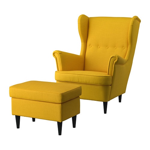 IKEA STRANDMON armchair and ottoman Model Image