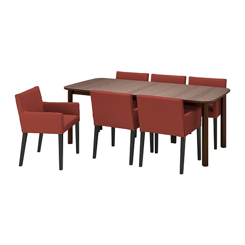 IKEA STRANDTORP / MÅRENÄS table and 6 armchairs Model Image