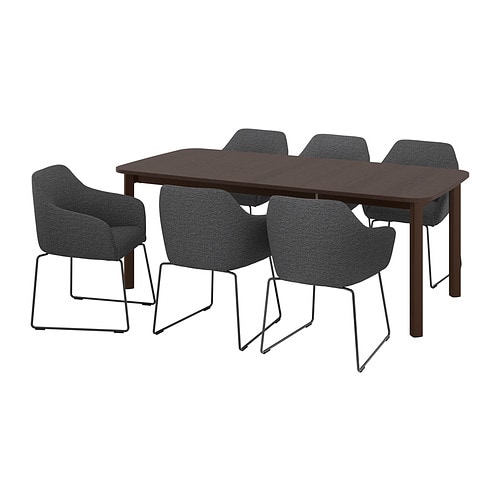 IKEA STRANDTORP / TOSSBERG table and 6 chairs Model Image