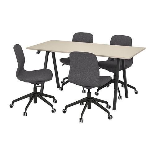 IKEA TROTTEN / LÅNGFJÄLL conference table and chairs Model Image