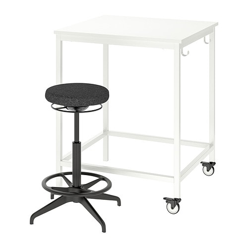 IKEA TROTTEN/LIDKULLEN table and sit/stand support Model Image