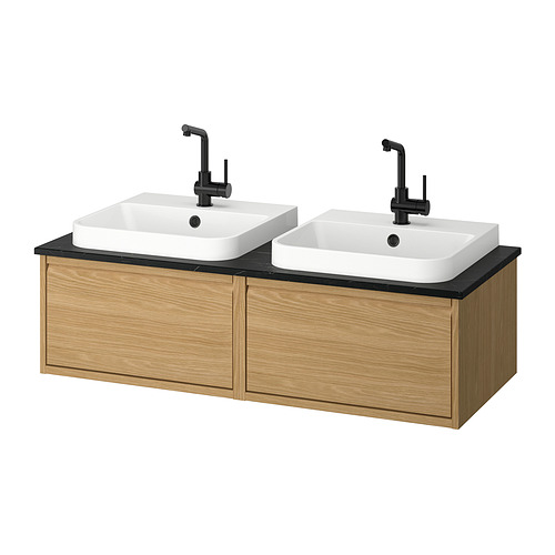 IKEA ÄNGSJÖN / BACKSJÖN Double vanity with sink & faucet Model Image