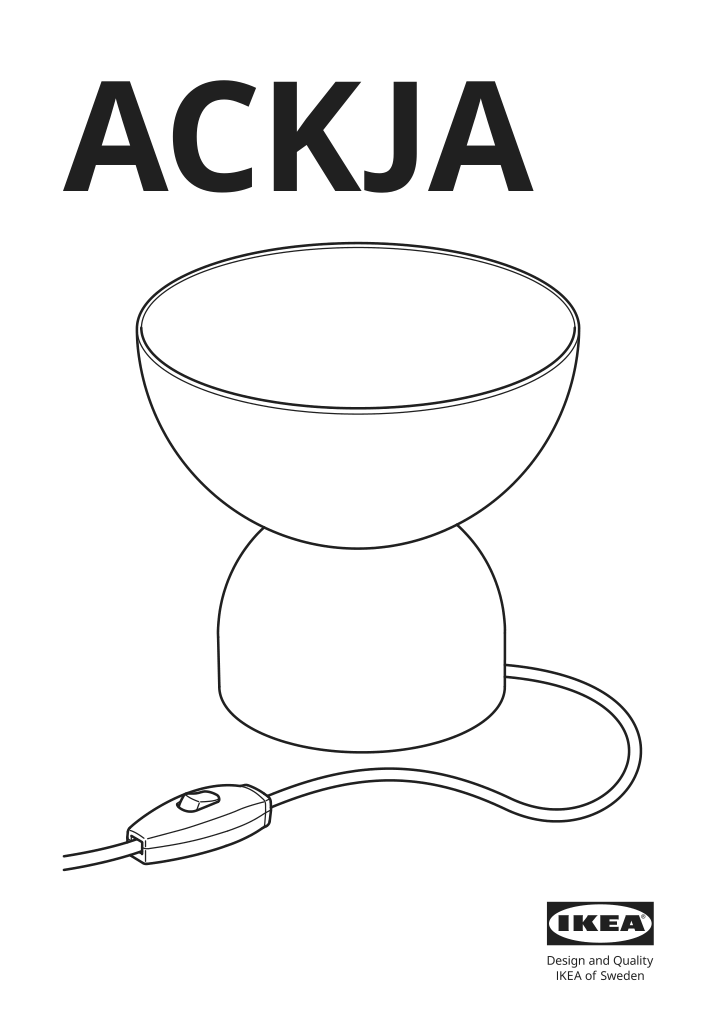 Assembly instructions for IKEA Ackja table lamp nickel plated | Page 1 - IKEA ACKJA table lamp 505.588.97