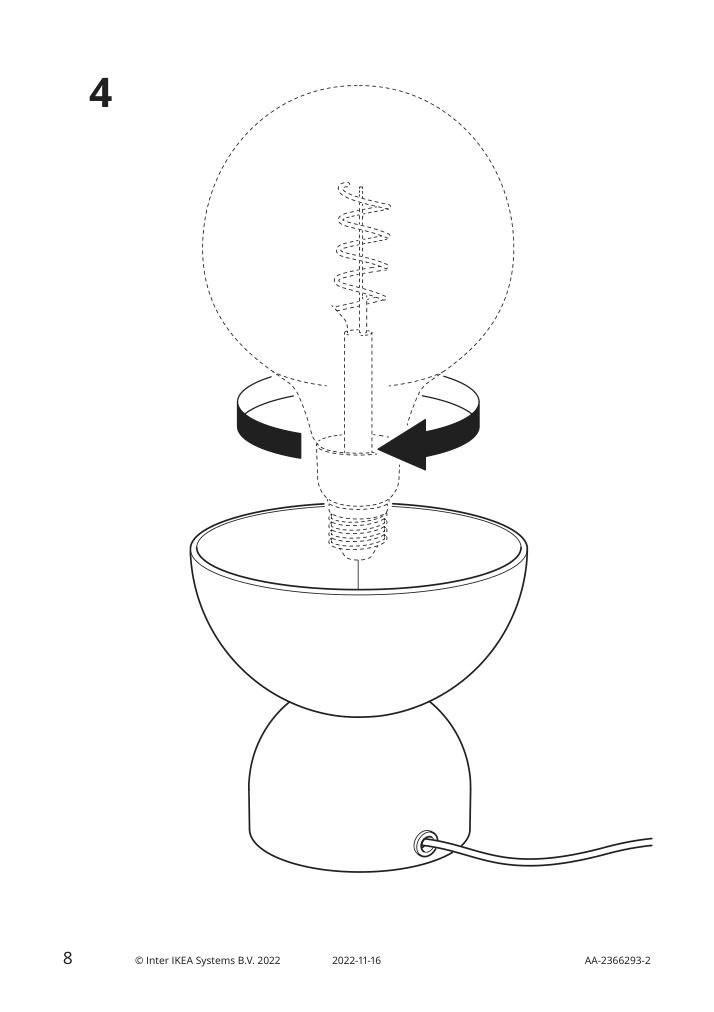 Assembly instructions for IKEA Ackja table lamp nickel plated | Page 8 - IKEA ACKJA table lamp 505.588.97