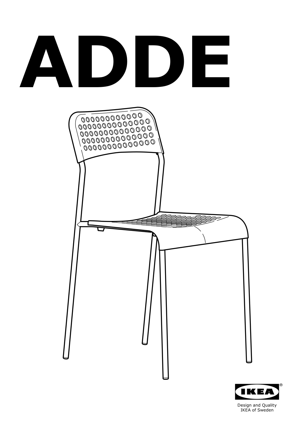 Assembly instructions for IKEA Adde chair white | Page 1 - IKEA MELLTORP / ADDE table and 4 chairs 990.143.76