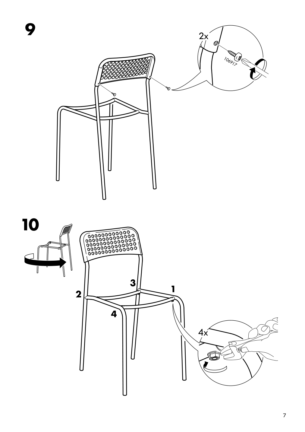 Assembly instructions for IKEA Adde chair white | Page 7 - IKEA MELLTORP / ADDE table and 4 chairs 990.143.76