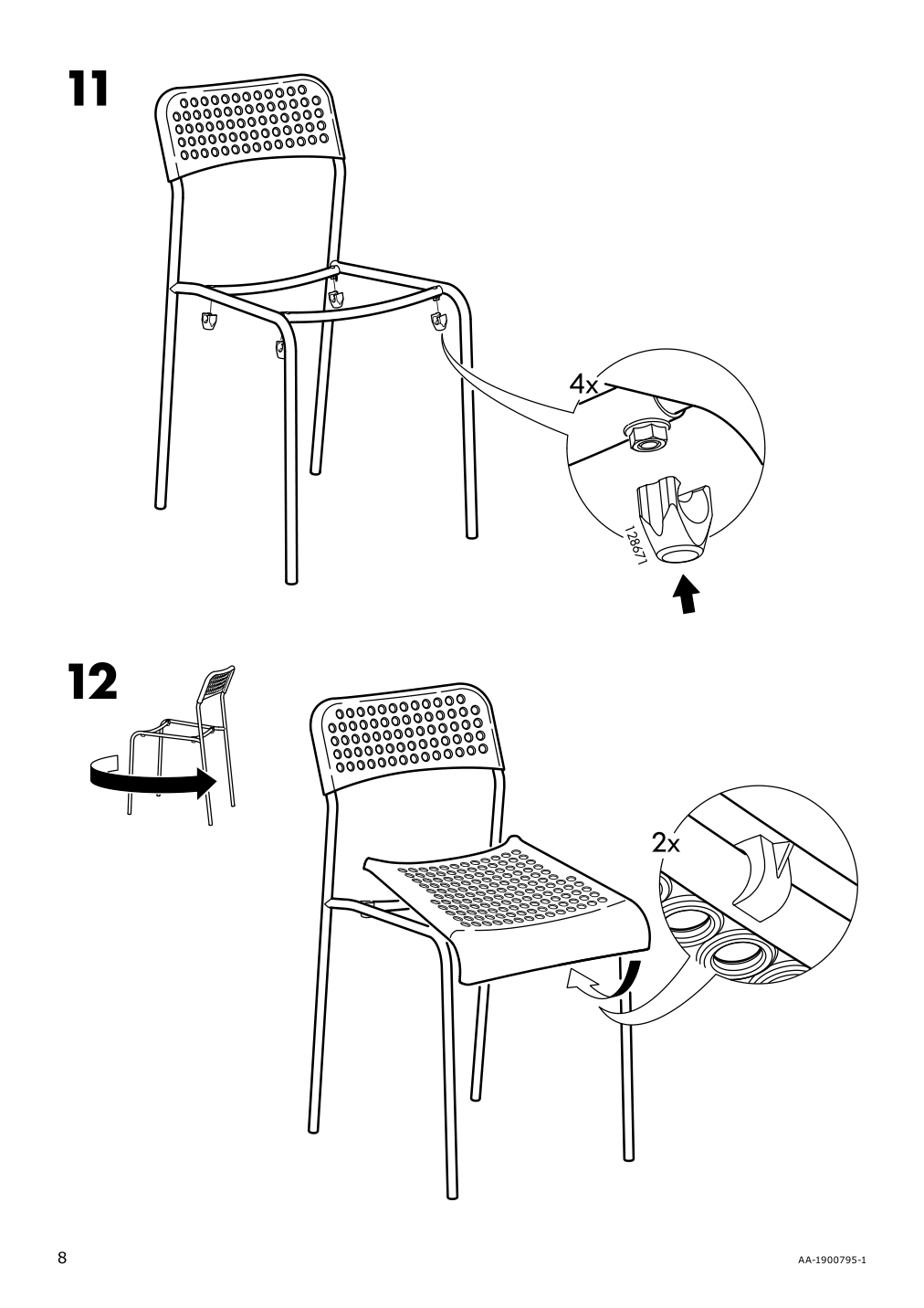 Assembly instructions for IKEA Adde chair black | Page 8 - IKEA MELLTORP / ADDE table and 4 chairs 791.614.86