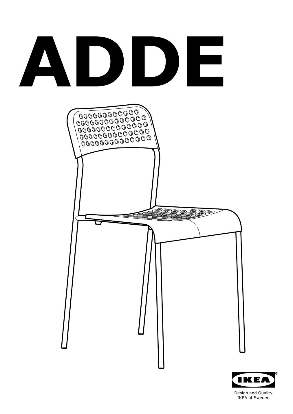 Assembly instructions for IKEA Adde chair black | Page 1 - IKEA MELLTORP / ADDE table and 4 chairs 791.614.86