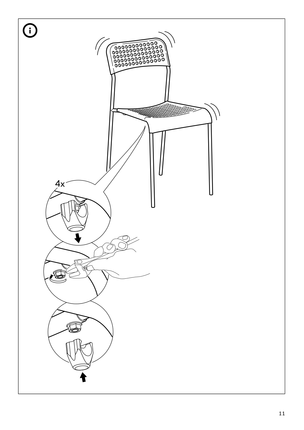 Assembly instructions for IKEA Adde chair white | Page 11 - IKEA MELLTORP / ADDE table and 4 chairs 990.143.76