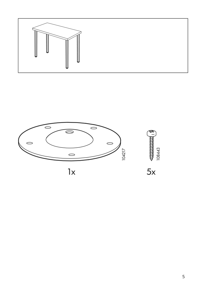 Assembly instructions for IKEA Adils leg white | Page 5 - IKEA LAGKAPTEN / ALEX desk 594.176.19