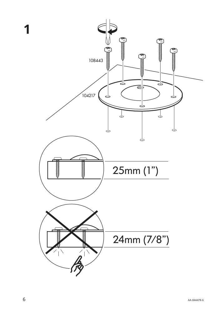 Assembly instructions for IKEA Adils leg white | Page 6 - IKEA MITTCIRKEL / ALEX desk 895.217.18