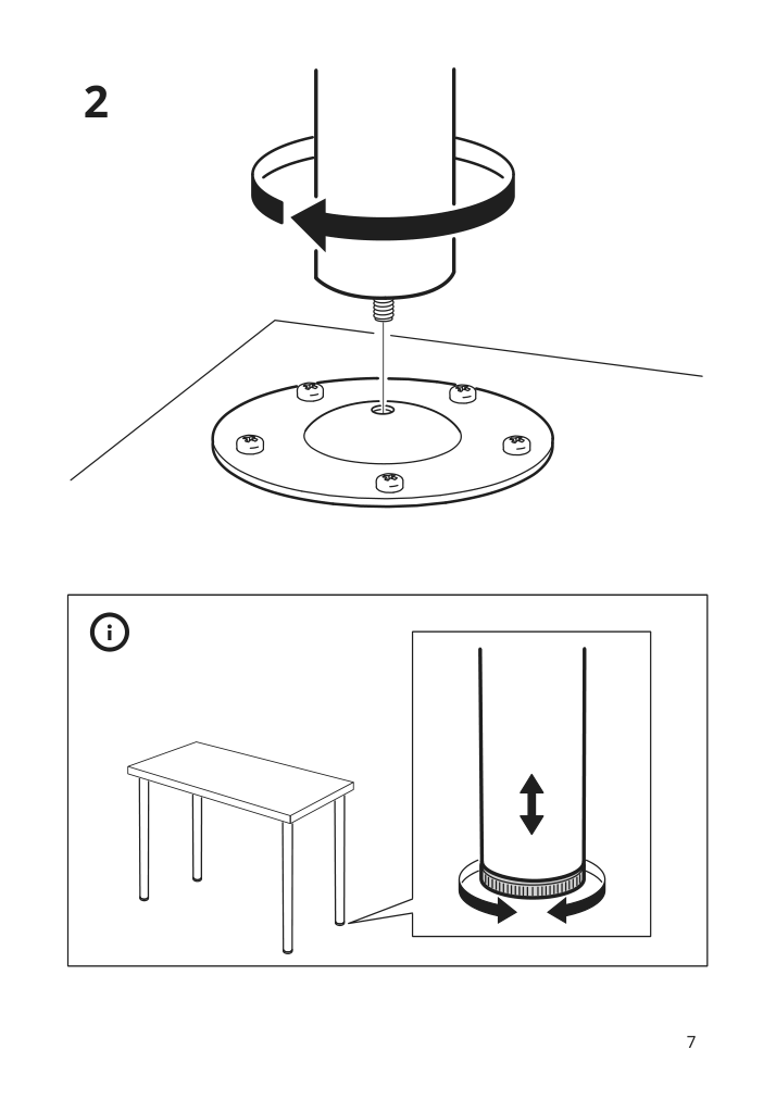 Assembly instructions for IKEA Adils leg white | Page 7 - IKEA LAGKAPTEN / ALEX desk 294.176.87