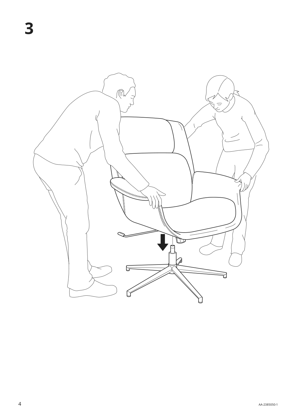 Assembly instructions for IKEA Aeleby swivel chair gunnared medium gray dark gray | Page 4 - IKEA ÄLEBY swivel chair 905.692.38