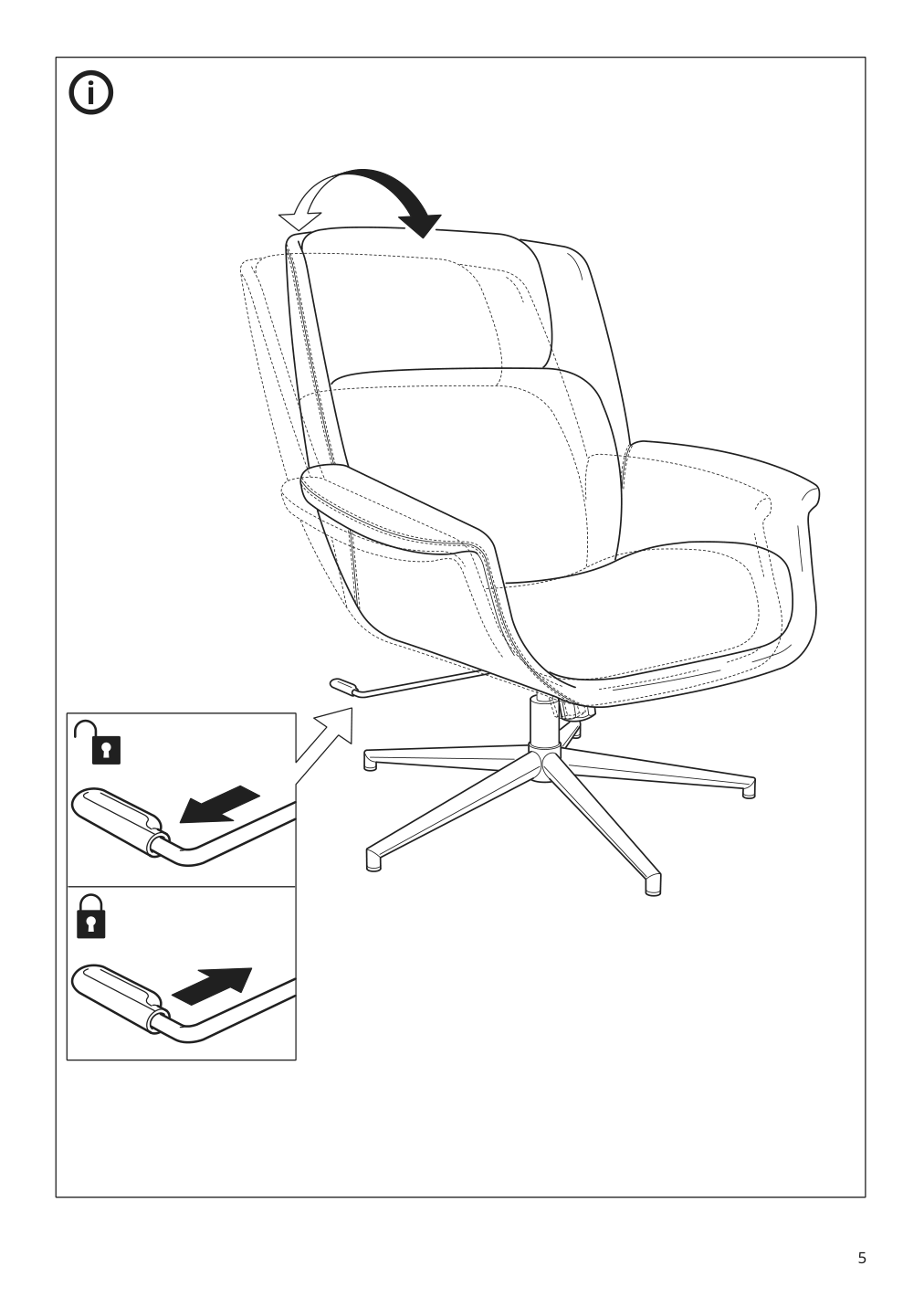 Assembly instructions for IKEA Aeleby swivel chair gunnared medium gray dark gray | Page 5 - IKEA ÄLEBY swivel chair 905.692.38