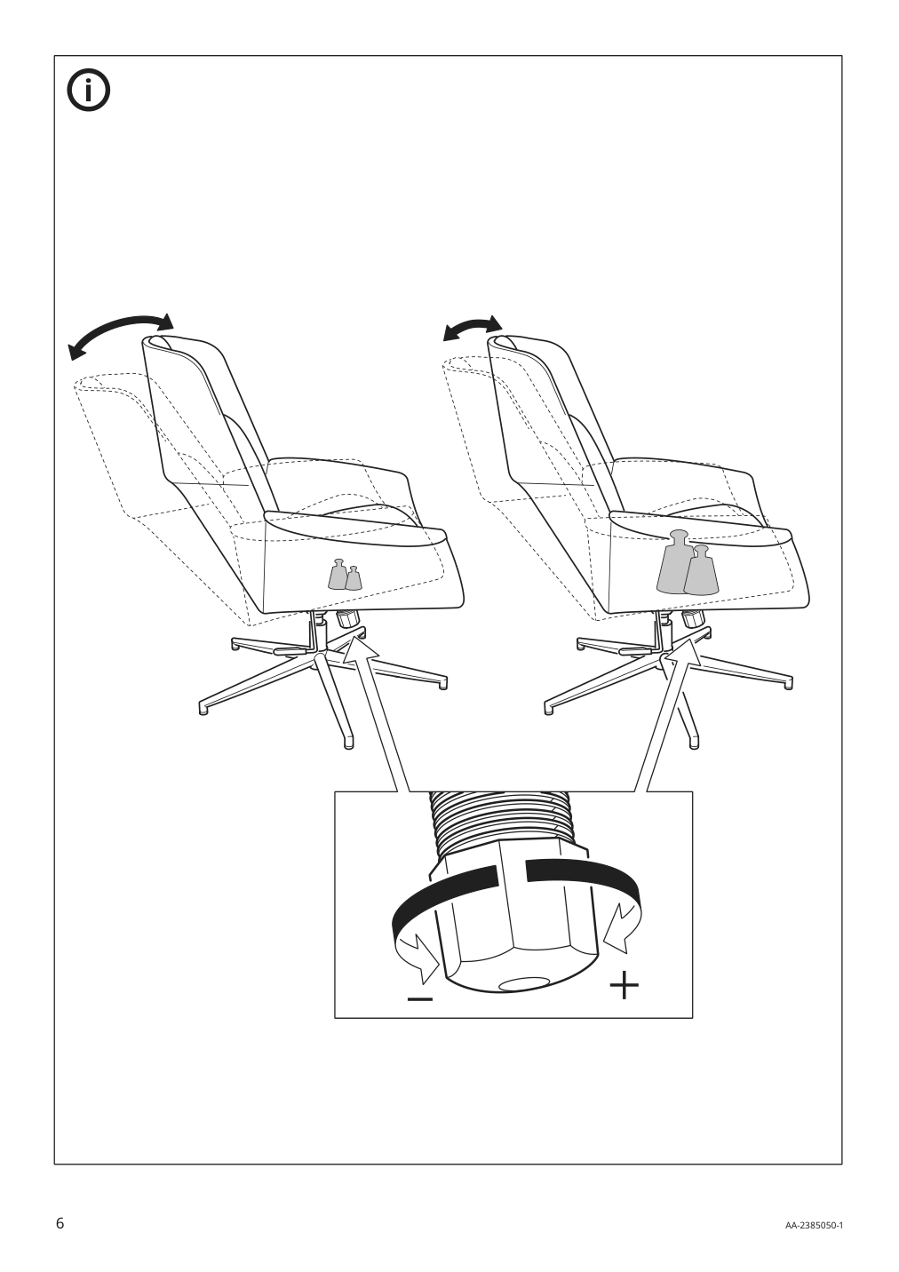 Assembly instructions for IKEA Aeleby swivel chair gunnared medium gray dark gray | Page 6 - IKEA ÄLEBY swivel chair 905.692.38