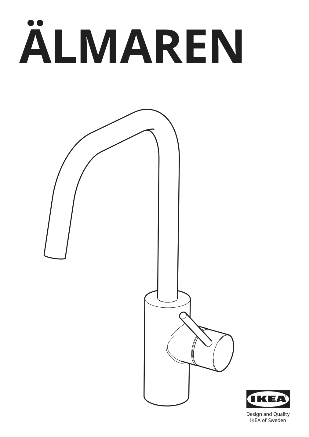 Assembly instructions for IKEA Aelmaren kitchen faucet stainless steel color | Page 1 - IKEA ÄLMAREN kitchen faucet 004.551.61