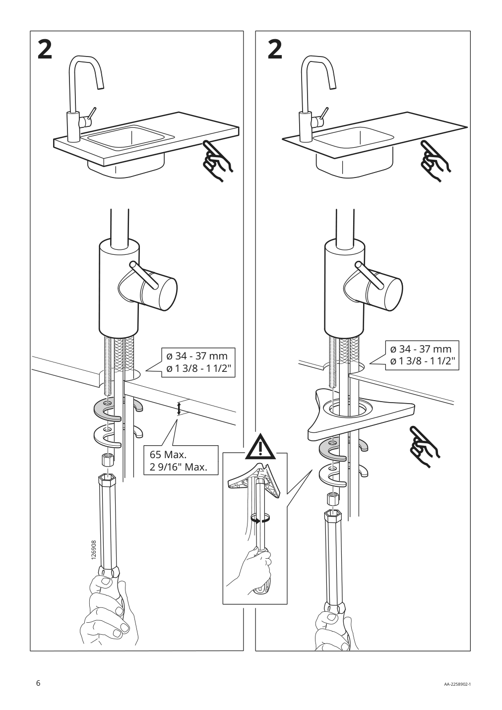 Assembly instructions for IKEA Aelmaren kitchen faucet stainless steel color | Page 6 - IKEA ÄLMAREN kitchen faucet 004.551.61