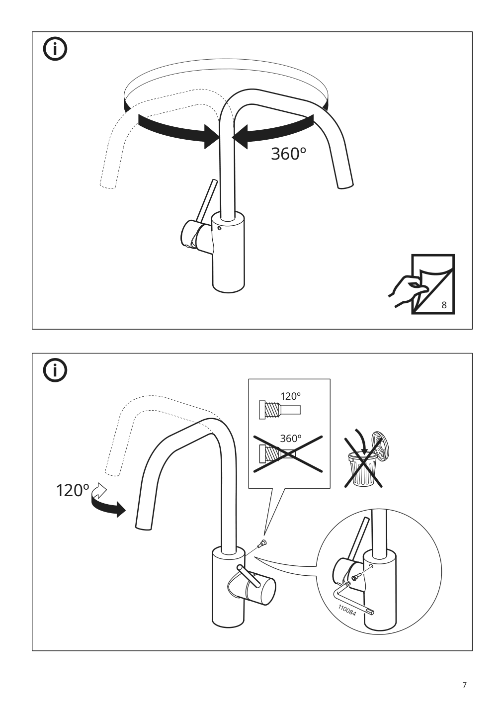 Assembly instructions for IKEA Aelmaren kitchen faucet stainless steel color | Page 7 - IKEA ÄLMAREN kitchen faucet 004.551.61