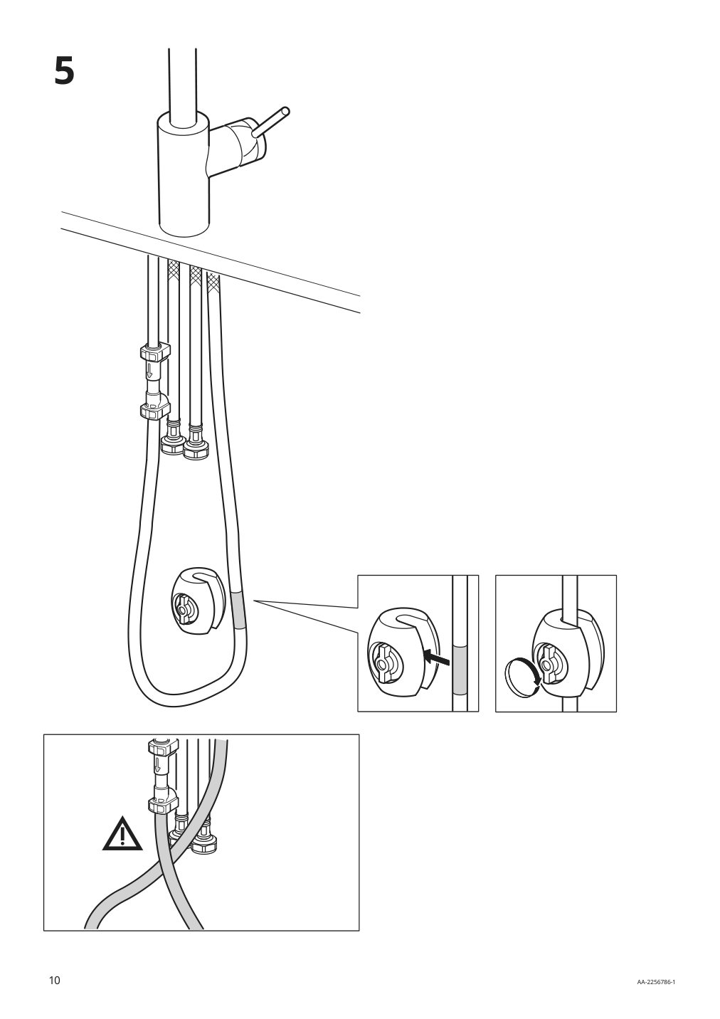 Assembly instructions for IKEA Aelmaren kitchen faucet with pull out spout stainless steel color | Page 10 - IKEA ÄLMAREN kitchen faucet with pull-out spout 803.416.46