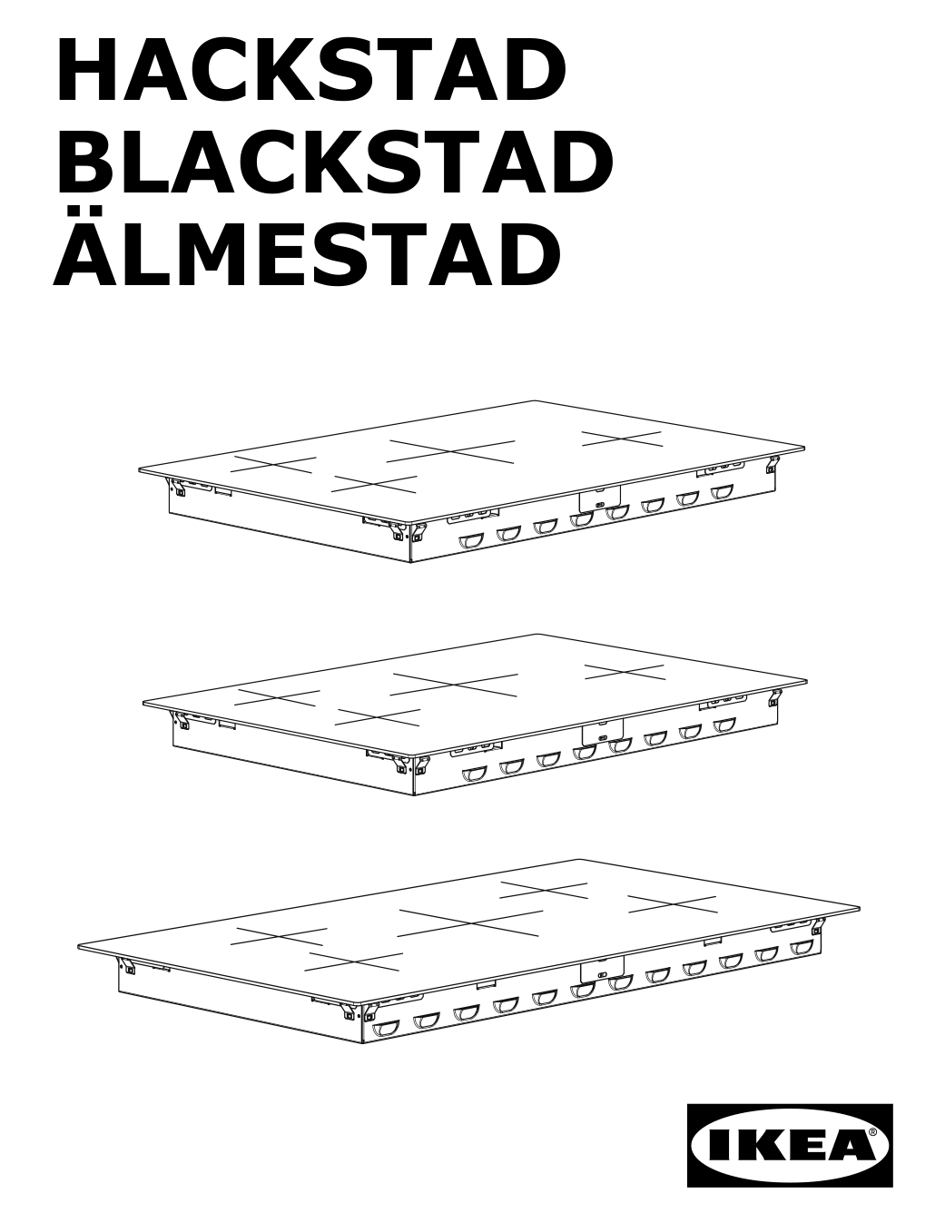 Assembly instructions for IKEA Blackstad induction cooktop black | Page 1 - IKEA BLACKSTAD induction cooktop 705.405.33