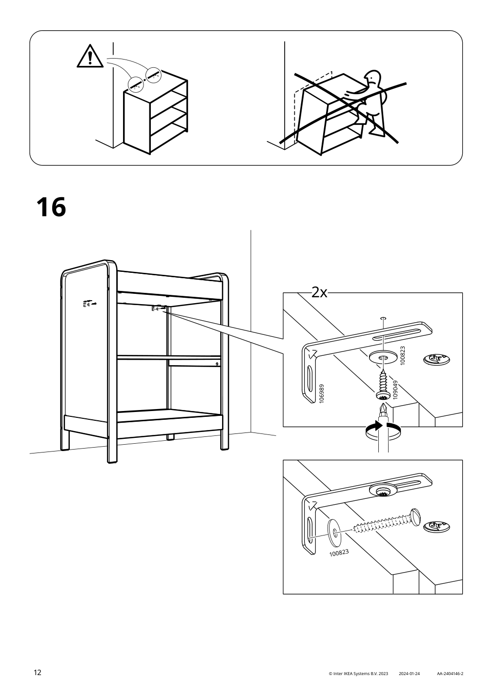 Assembly instructions for IKEA Aelskvaerd changing table birch white | Page 12 - IKEA ÄLSKVÄRD changing table 804.666.79