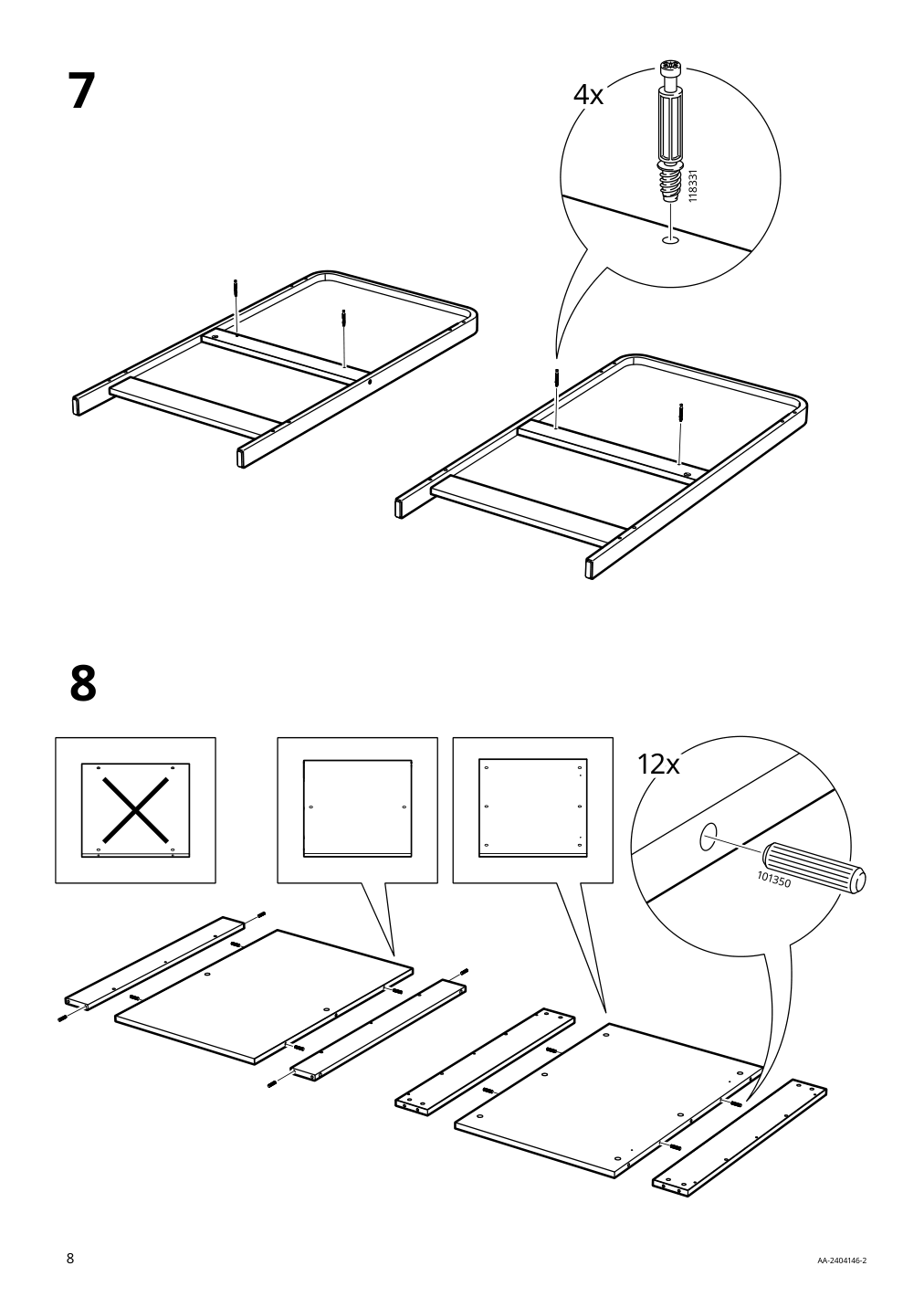 Assembly instructions for IKEA Aelskvaerd changing table birch white | Page 8 - IKEA ÄLSKVÄRD changing table 804.666.79