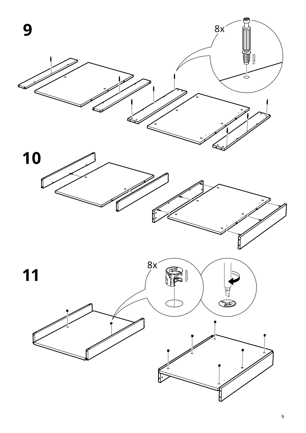 Assembly instructions for IKEA Aelskvaerd changing table birch white | Page 9 - IKEA ÄLSKVÄRD changing table 804.666.79