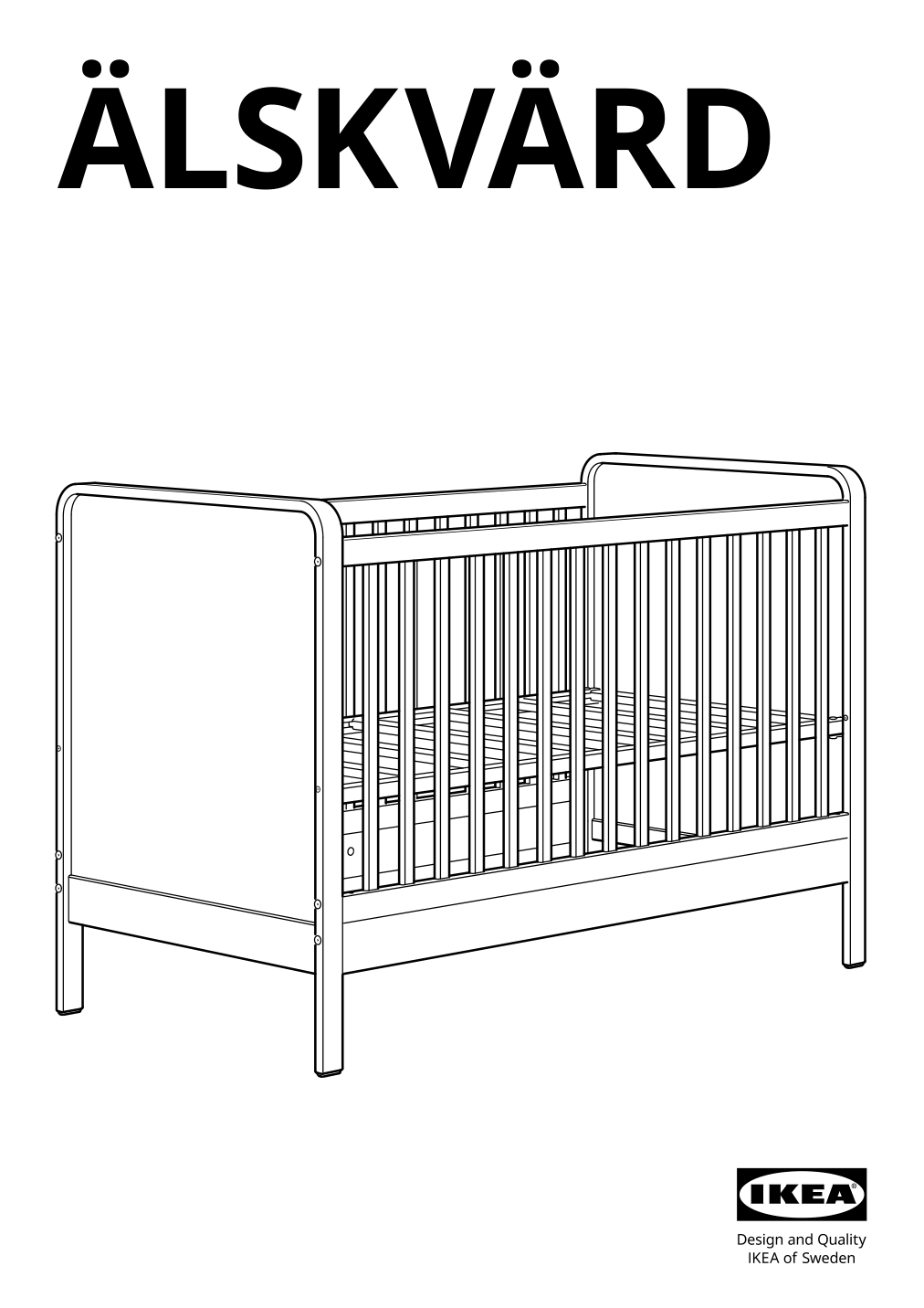 Assembly instructions for IKEA Aelskvaerd crib birch white | Page 1 - IKEA ÄLSKVÄRD crib 503.148.09