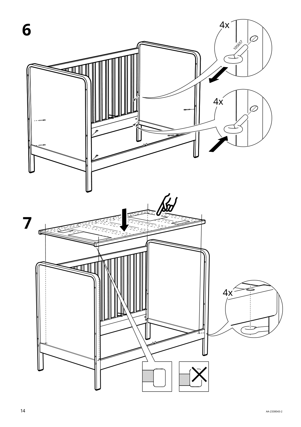 Assembly instructions for IKEA Aelskvaerd crib birch white | Page 14 - IKEA ÄLSKVÄRD crib 503.148.09