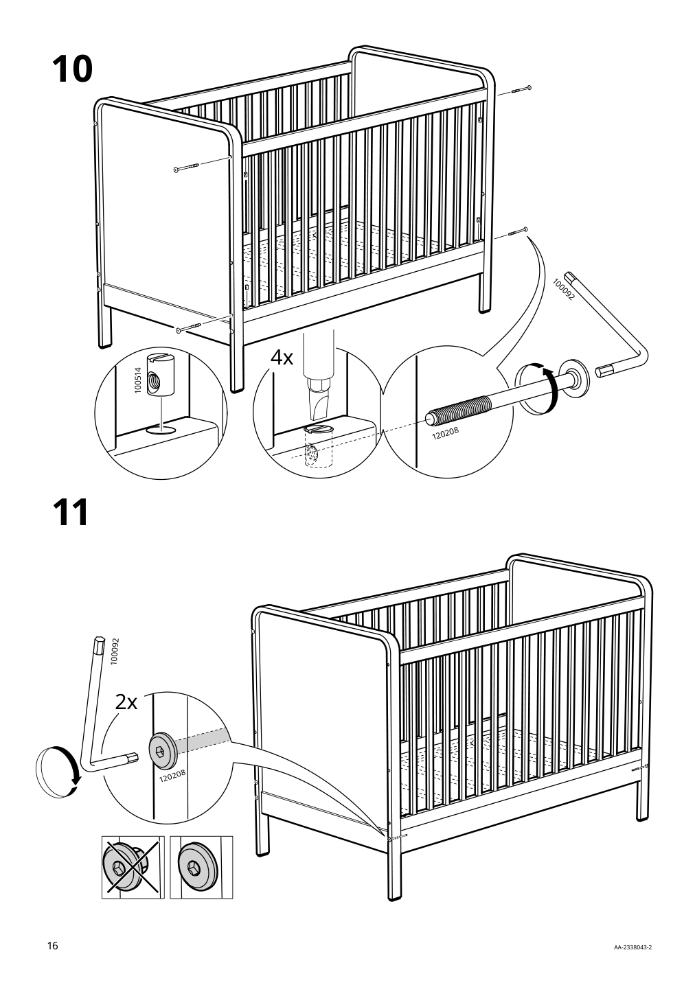 Assembly instructions for IKEA Aelskvaerd crib birch white | Page 16 - IKEA ÄLSKVÄRD crib 503.148.09