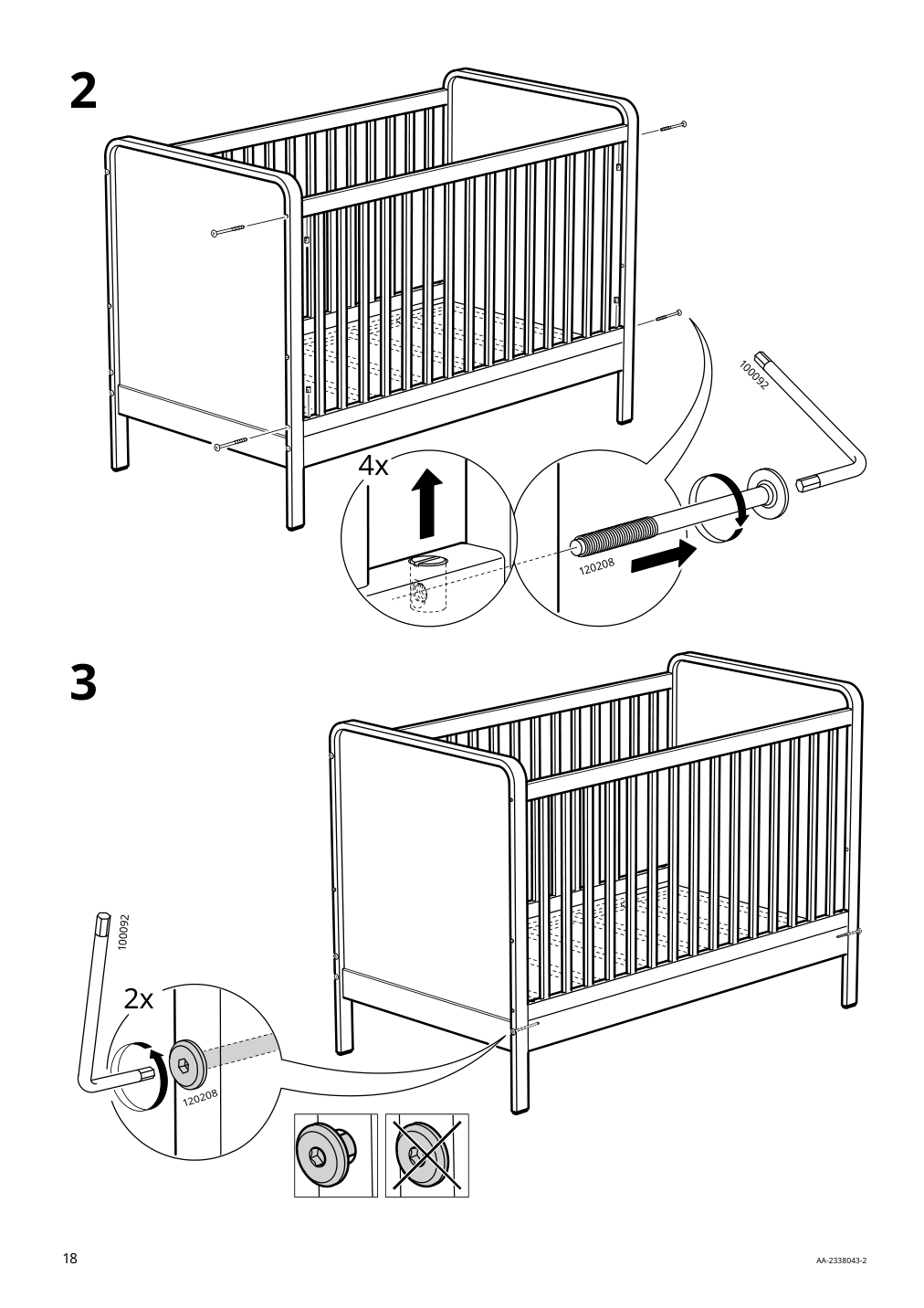 Assembly instructions for IKEA Aelskvaerd crib birch white | Page 18 - IKEA ÄLSKVÄRD crib 503.148.09