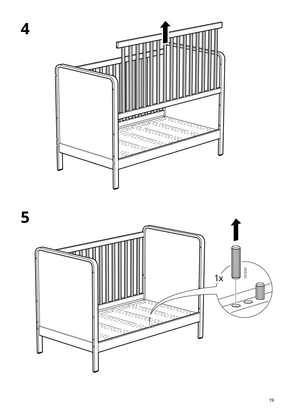 Assembly instructions for IKEA Aelskvaerd crib birch white | Page 19 - IKEA ÄLSKVÄRD crib 503.148.09