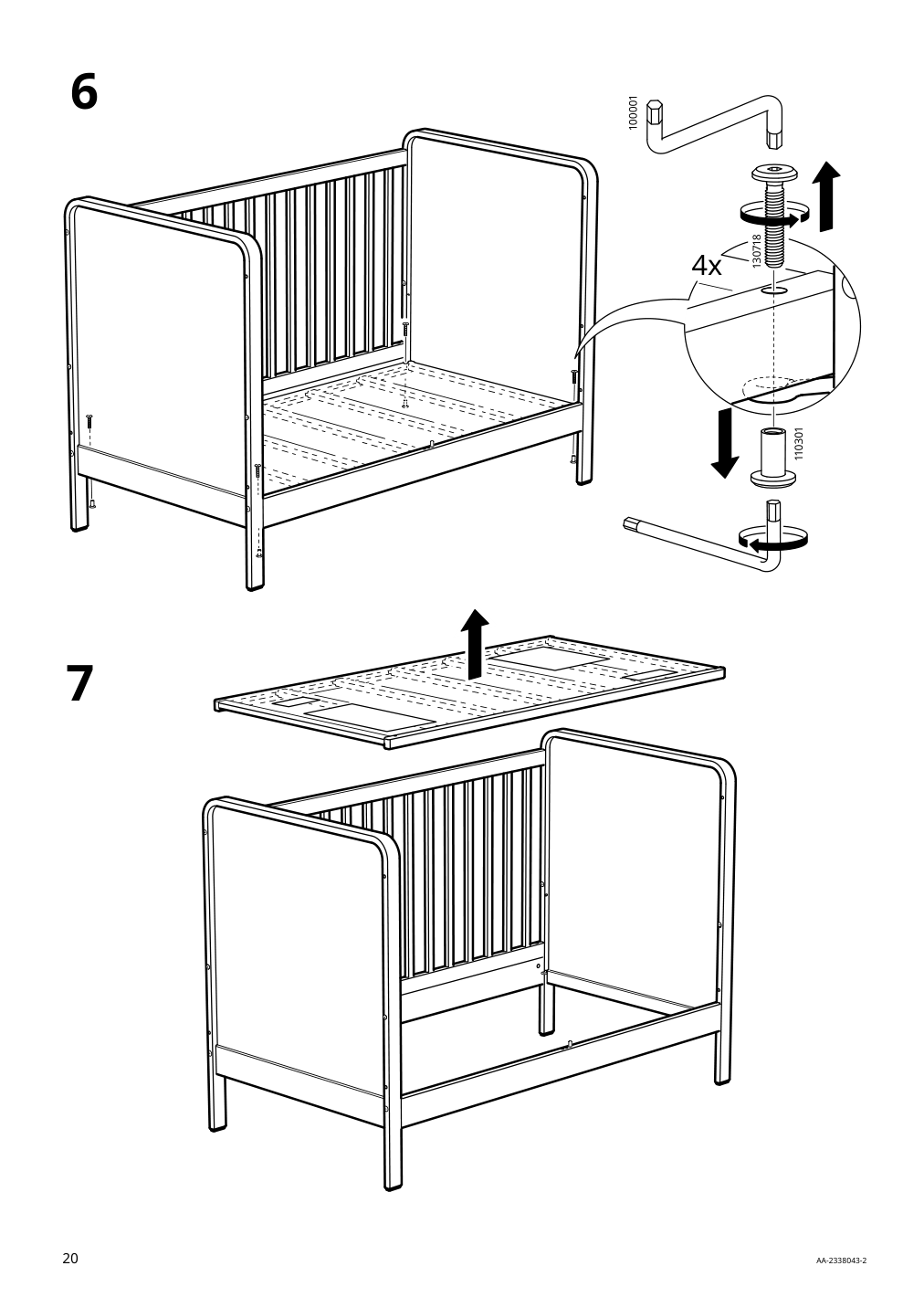 Assembly instructions for IKEA Aelskvaerd crib birch white | Page 20 - IKEA ÄLSKVÄRD crib 503.148.09