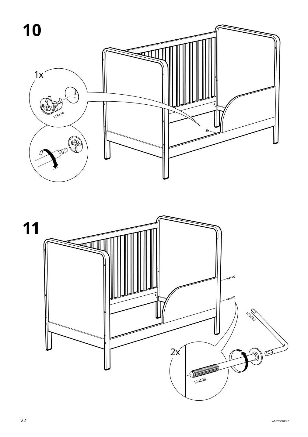 Assembly instructions for IKEA Aelskvaerd crib birch white | Page 22 - IKEA ÄLSKVÄRD crib 503.148.09