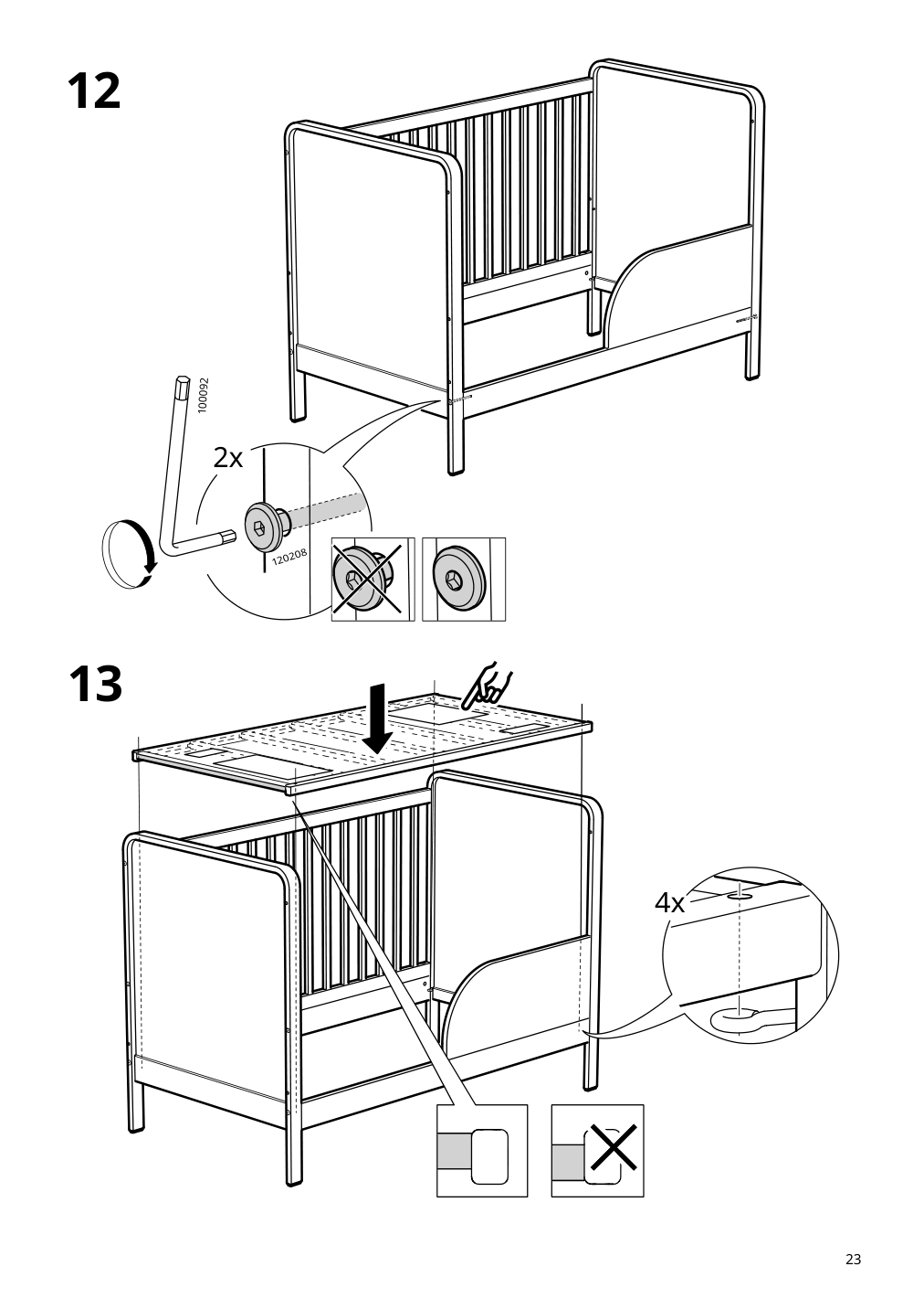 Assembly instructions for IKEA Aelskvaerd crib birch white | Page 23 - IKEA ÄLSKVÄRD crib 503.148.09